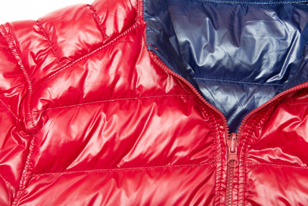 蓝色和红色拉链风衣夹克，图片下载