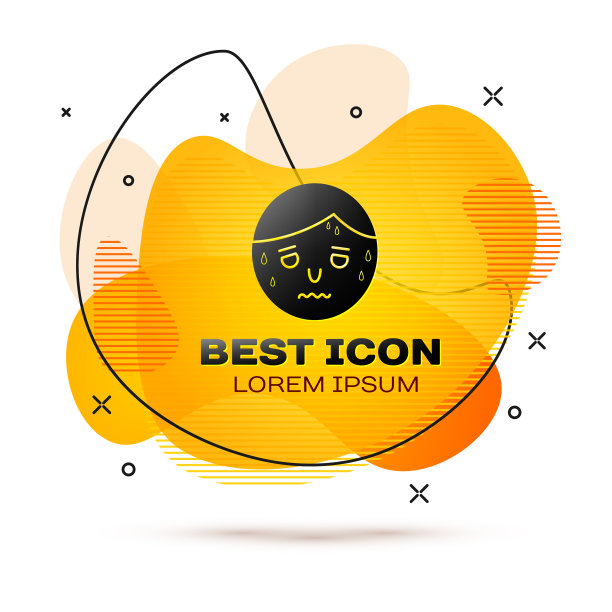 黑人与过度出汗图标孤立图片下载