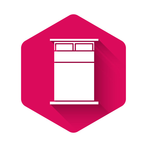 白色大床为两人或一人图标孤立图片下载