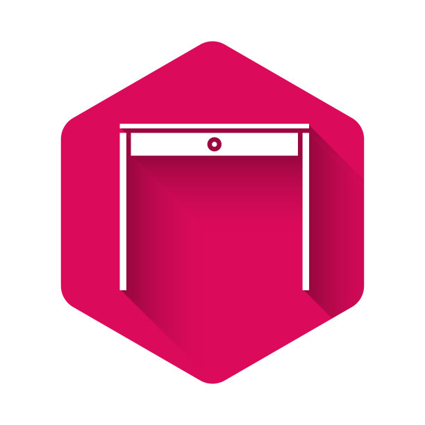 白色木制桌子图标孤立与长影子图片下载