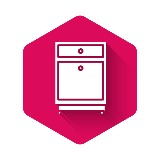 白色家具床头柜图标与孤立图片下载