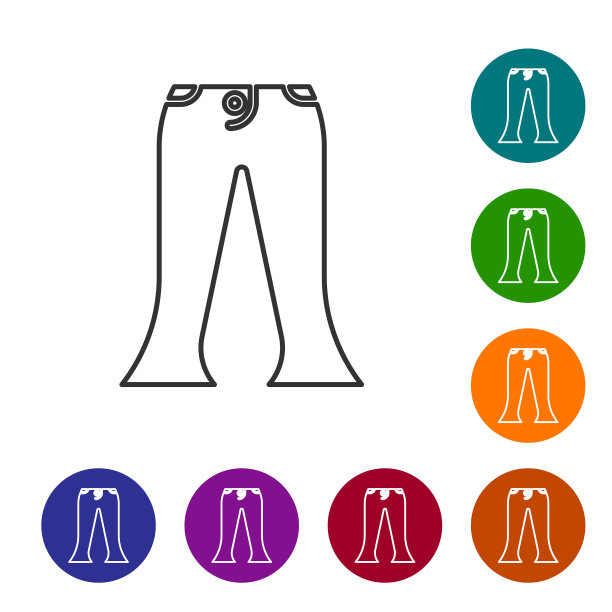 灰色线条裤子图标孤立在白色背景图片下载
