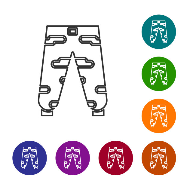 灰色线条迷彩工装裤图标孤立上图片下载