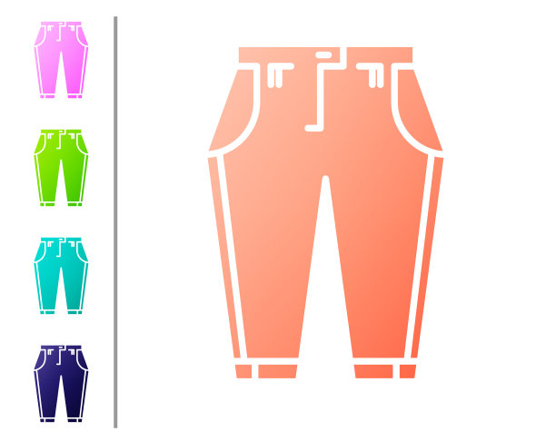 珊瑚裤子图标孤立在白色背景设置图片下载