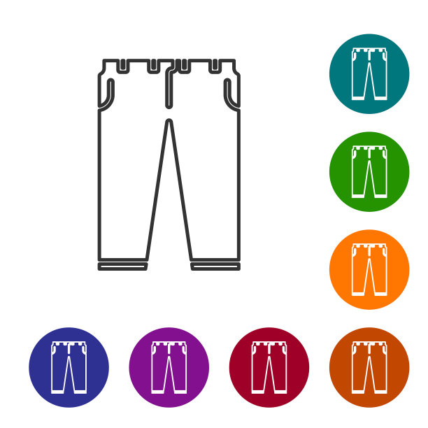 灰色线条裤子图标孤立在白色背景图片下载
