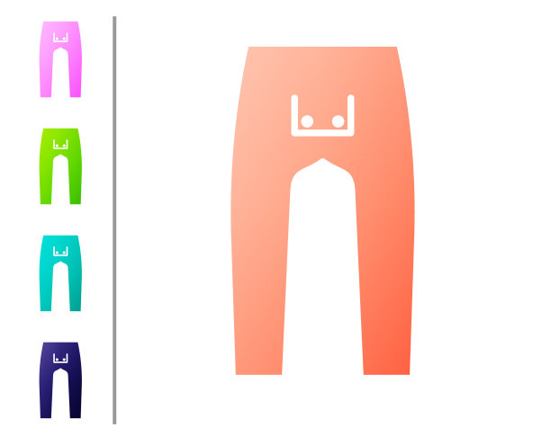 珊瑚裤子图标孤立在白色背景设置图片下载