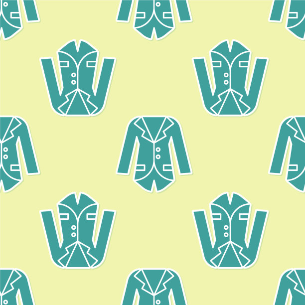 绿色外套或夹克图标孤立无缝图片下载