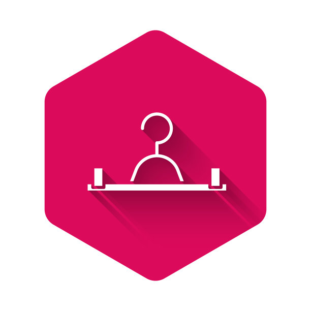 白色衣架衣橱图标孤立与长图片下载