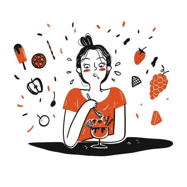 年轻女孩和冰淇淋图片下载