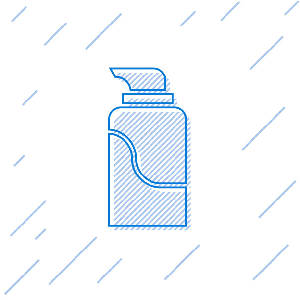 蓝线霜或乳液化妆品管图标图片下载