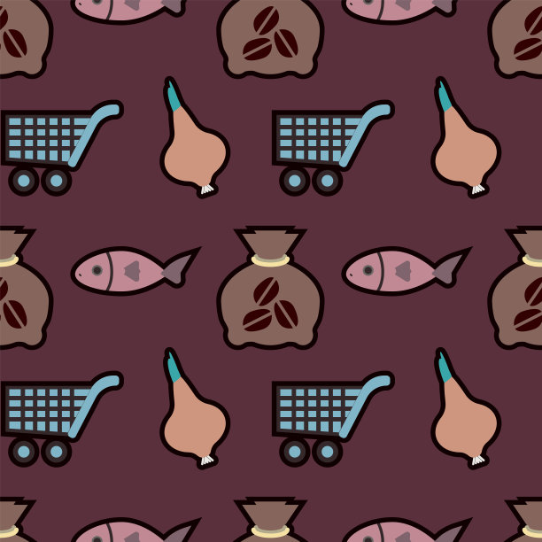 美食购物车无缝模式图片下载