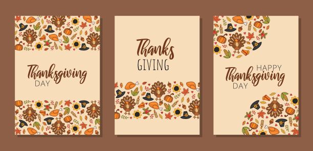 有装饰的感恩节贺卡图片下载