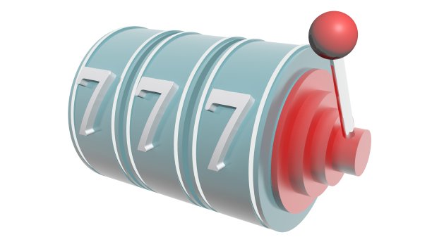 老虎机结果与三个数字7 - 3D渲染插图图片下载