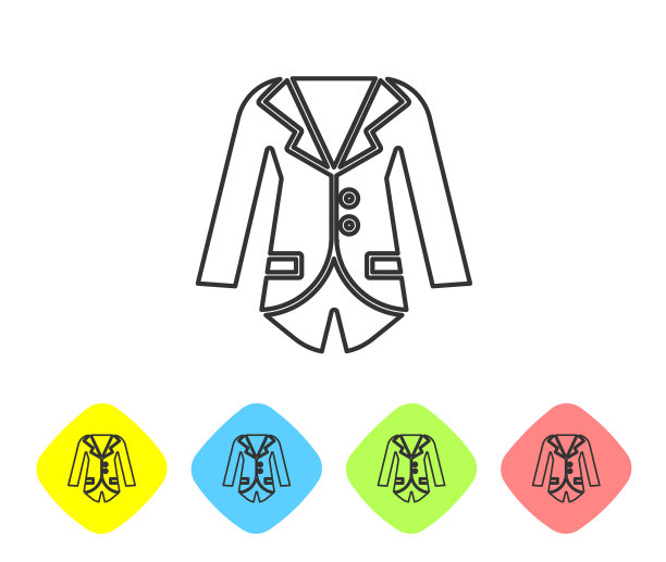 灰色线西装或夹克图标孤立在白色图片下载