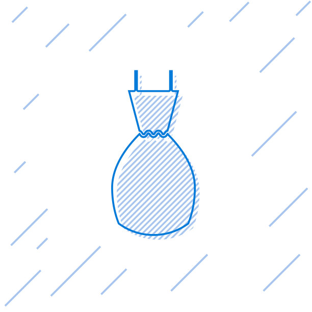 蓝线女子服装图标孤立在白色图片下载