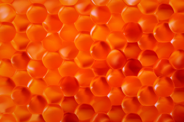 逼真的红鱼子酱，详细的3d设置。海洋食品。健康开胃菜，豪华，美味，鱼罗。载体图片下载