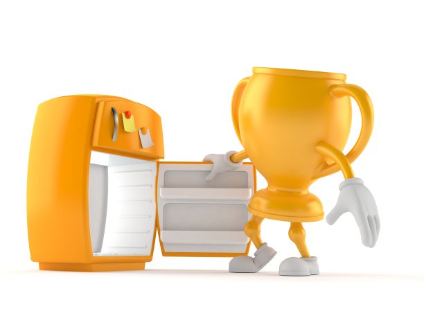 金杯人物与开放冰箱图片下载