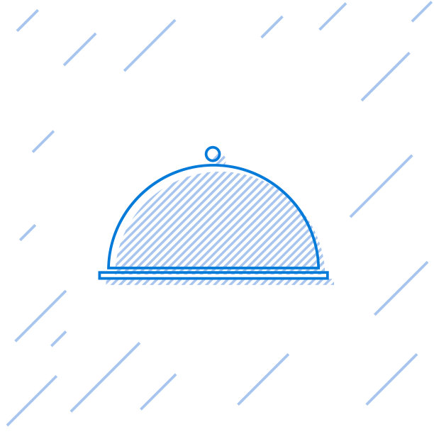 蓝色的线覆盖着一个托盘食物图标图片下载