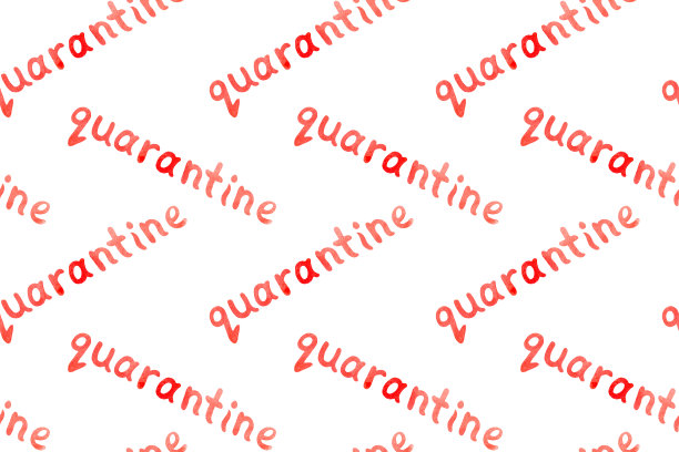 水彩手绘隔离、自我防护次数、冠状病毒预防等主题的无缝图案。社交媒体，网站，传单，网络图片下载