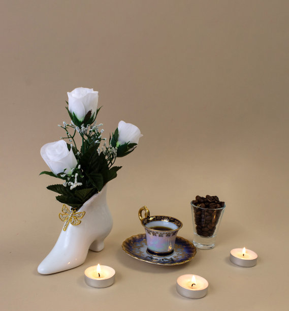 美丽的构图在复古风格与一杯咖啡图片下载