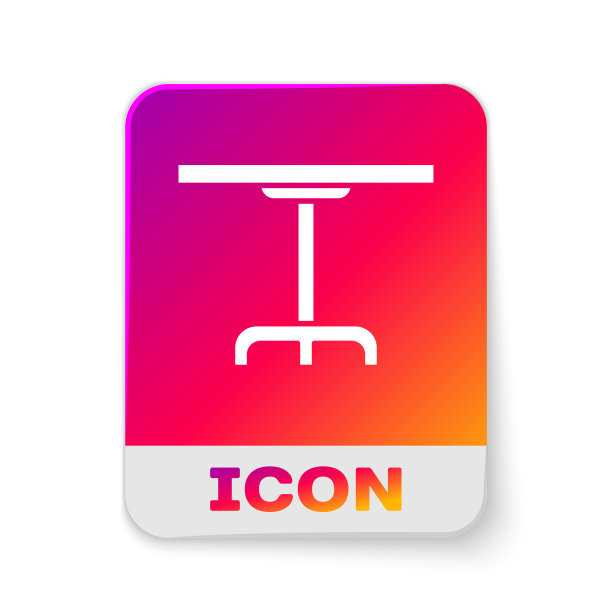 白色圆桌图标孤立在白色上图片下载