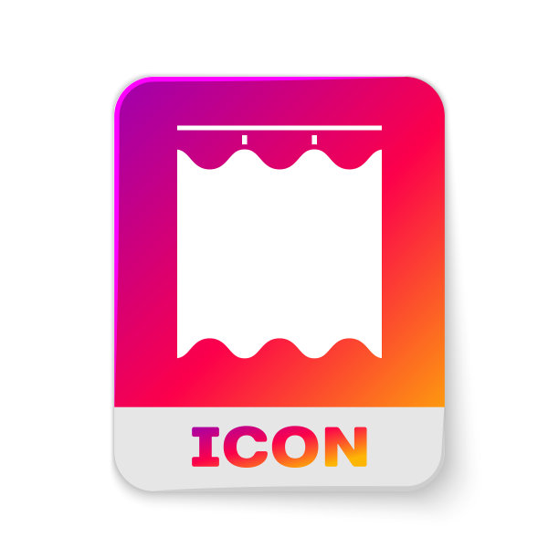 白色窗帘图标孤立在白色背景图片下载