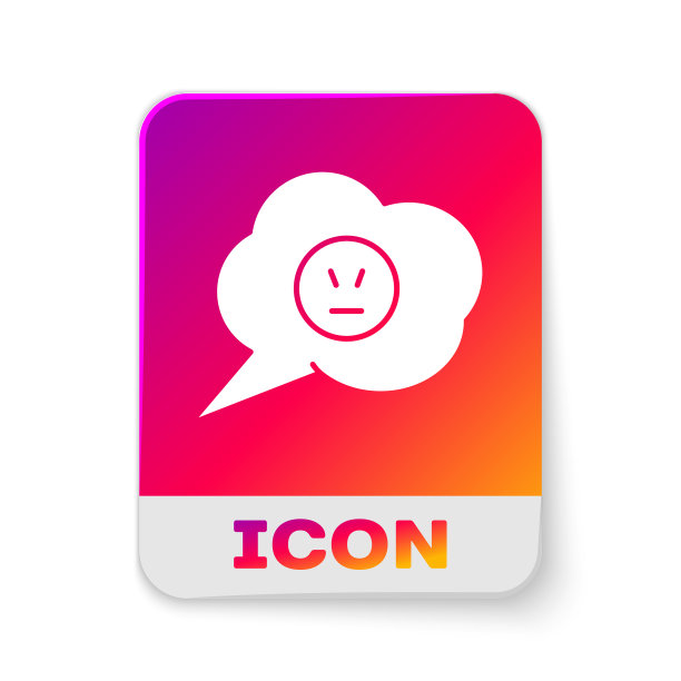 白色的气泡说话与愤怒的微笑图标孤立图片下载