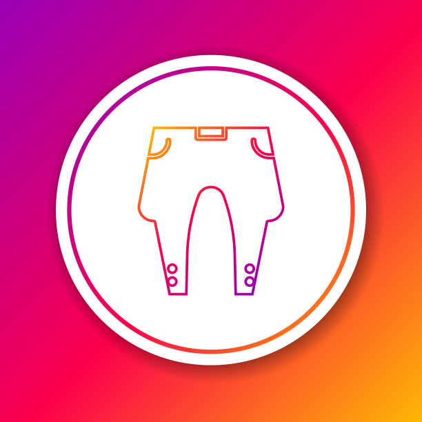 颜色线裤子图标孤立的颜色背景图片下载