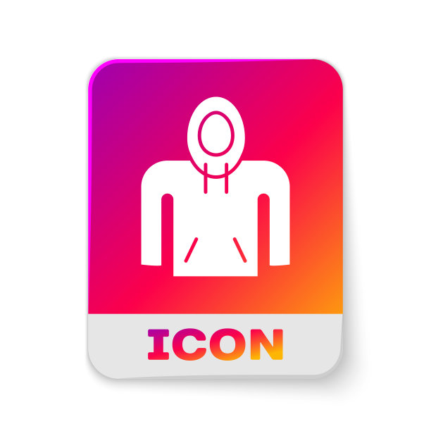 白色帽衫图标孤立的白色背景图片下载