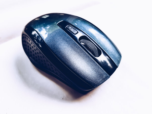 白色背景上的黑色鼠标。图片下载