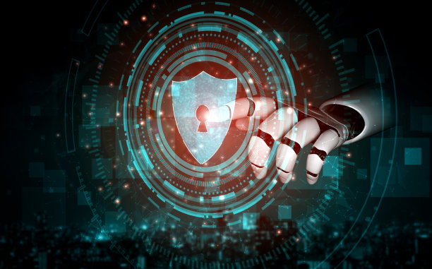 未来的人工智能机器人和半机械人。图片下载