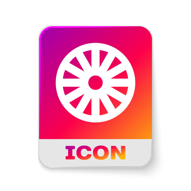 白色老木轮图标孤立在白色图片下载