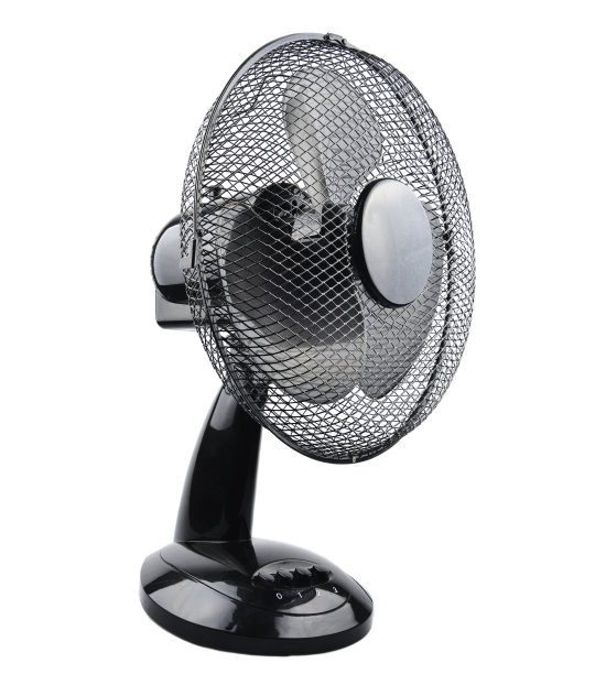 黑色，大塑料风扇孤立在白色背景图片下载