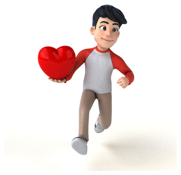 有趣的3D亚洲少年与漫画风格图片下载