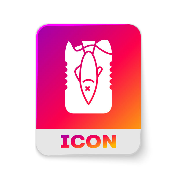 白色阻止海洋塑料污染图标孤立图片下载