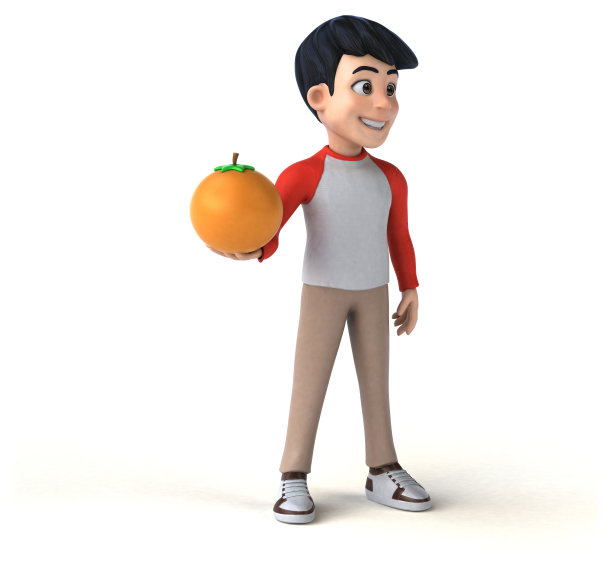 有趣的3D亚洲少年与漫画风格图片下载