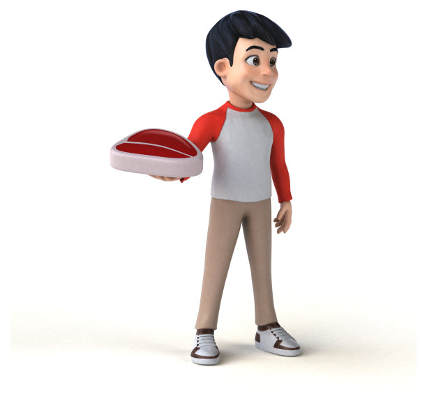 有趣的3D亚洲少年与漫画风格图片下载