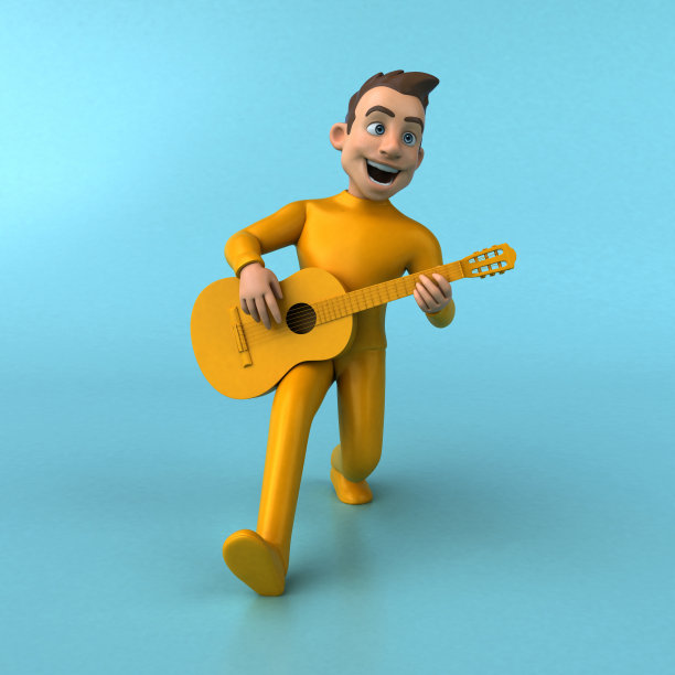 有趣的3D卡通黄色人物图片下载