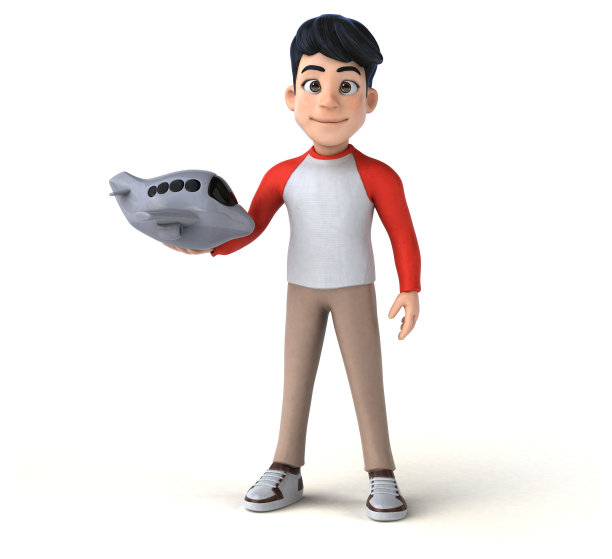 有趣的3D亚洲少年与漫画风格图片下载