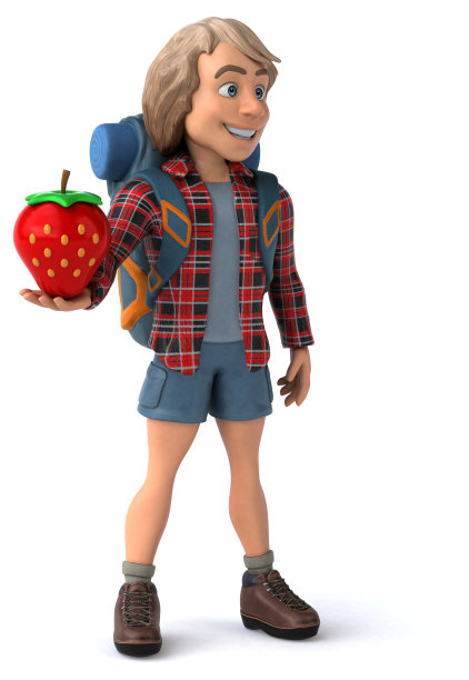 有趣的背包客卡通人物图片下载