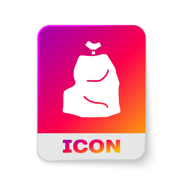 白色垃圾袋图标孤立在白色上图片下载