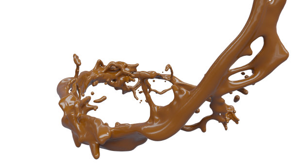 巧克力飞溅3d渲染包括一个剪切路径。三维演示图片下载