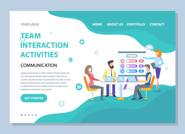 与人互动的团队活动网站图片下载