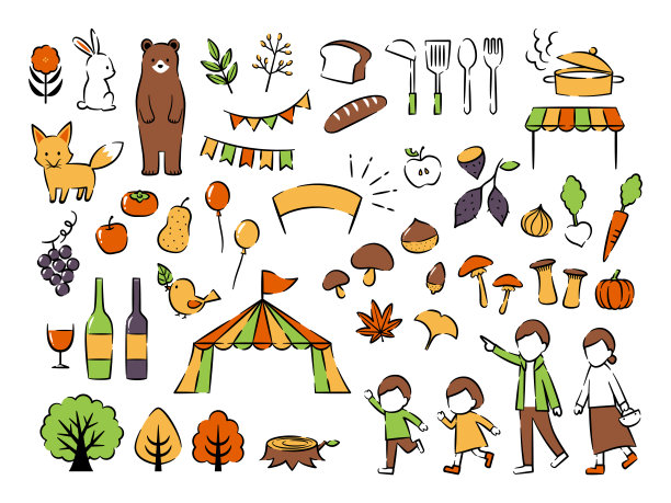 插画秋天美食节图片下载