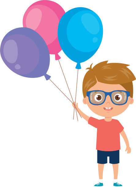 可爱的小男孩气球氦气图片下载