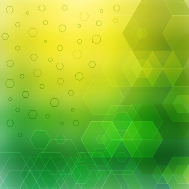 浅绿色矢量背景与六边形。插图与一套彩色六边形。漂亮的设计为您的商业广告。——Vektorgrafik图片下载