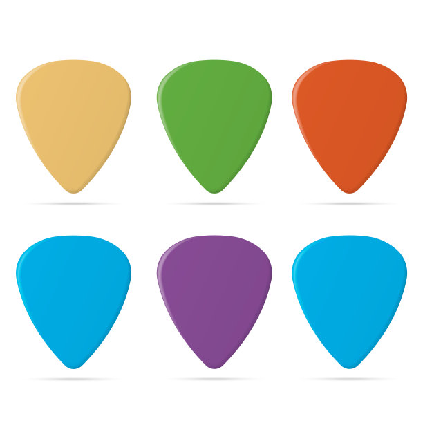 在白色背景上孤立的吉他拨片。矢量插图。图片下载