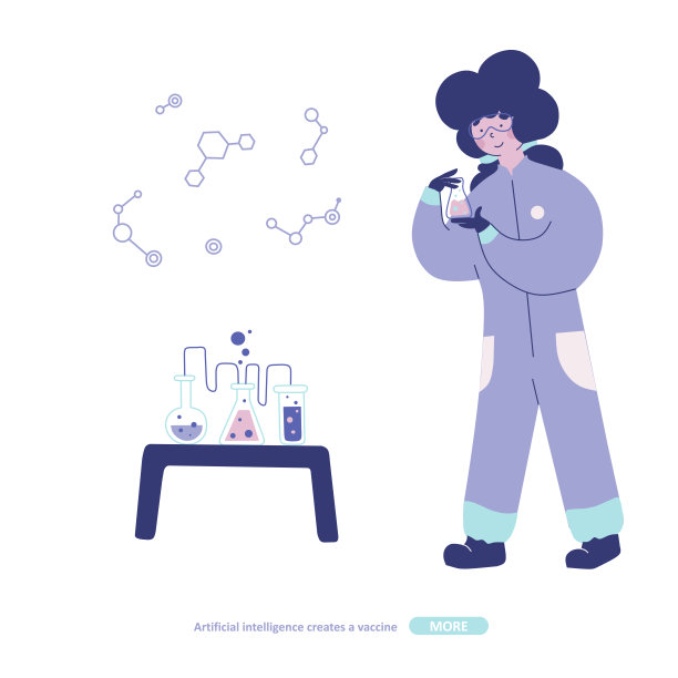 化学实验室研究，平面矢量特征说明。图片下载