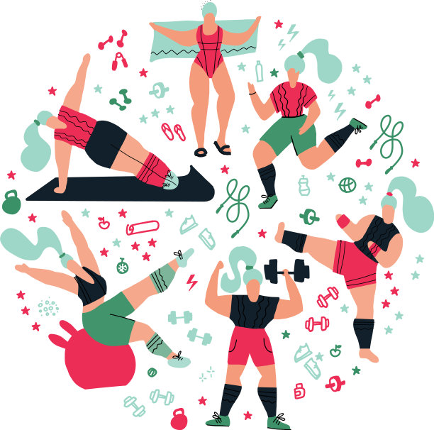 圆形作文在健身房锻炼图片下载