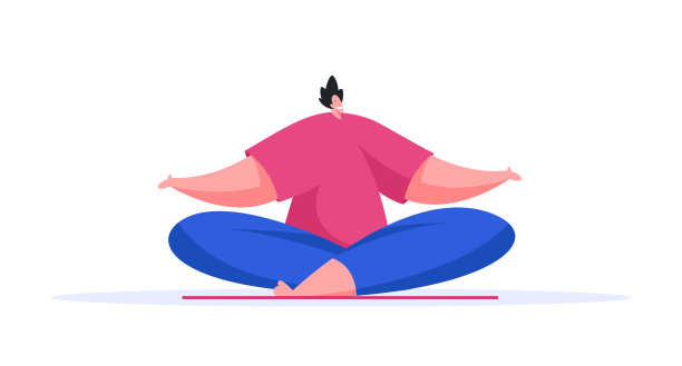 一个在家里摆莲花姿势冥想的快乐的人图片下载